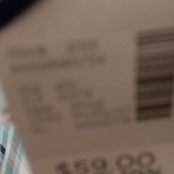 NWT CATHERINES teal white & black plaid quarter sleeve blouse w zipper Sz 2WP - Picture 5 of 5